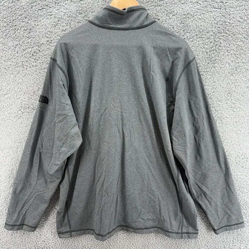 The North Face Sweatshirt Mens 2XL Gray‎ 1/4 Zip Mock Neck Logo 